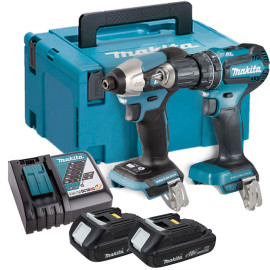 Bộ combo máy khoan + máy siết bu lông dùng pin 18V Makita DLX2419JX2